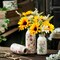 5 Bunches Artificial Sunflowers Bouquets, Fake Silk Sunflower with Faux Daisy (Orange) 11.8"D x 11.8"W x 12.2"H